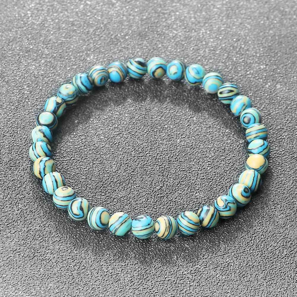 Lia - Blauwe malachiet natuursteen armbanden